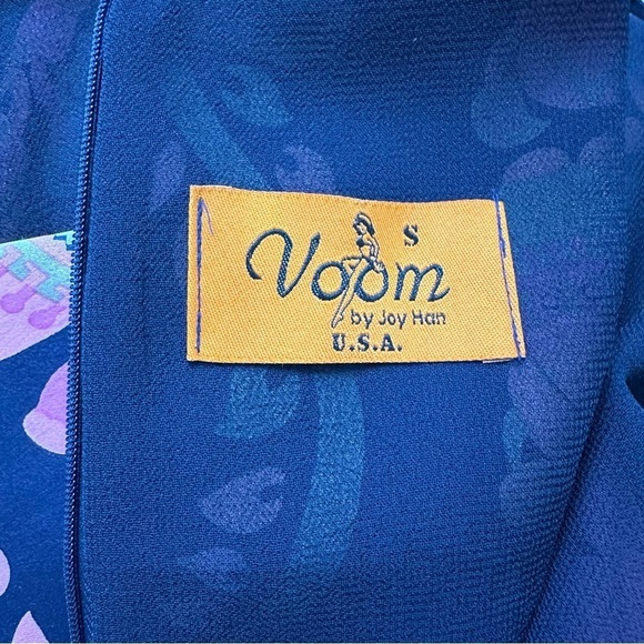 Voom by Joy Han 100% Silk Dress Elephant Print Short Sleeve Multicolor SZ Small - Picture 2 of 9